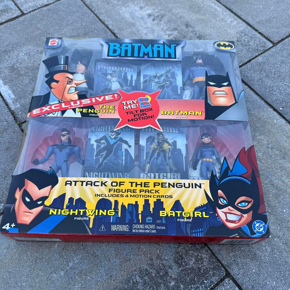 Vintage Mattel Batman Attack of the Penguin 4-Pack Sealed Nightwing Batgirl New